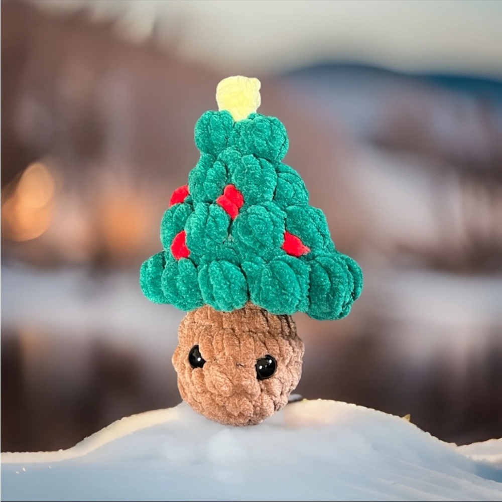 Handmade Christmas Tree Crochet “Pop” Toy Plushie